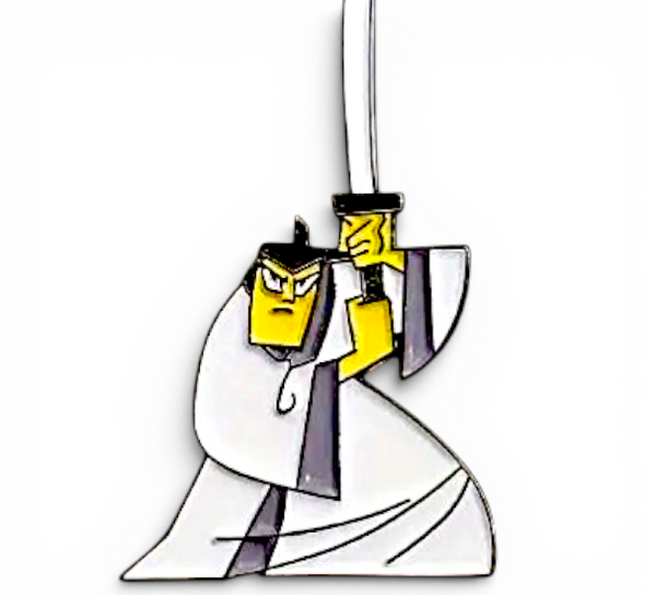 Samurai Enamel Pin – Anime Sword Fighter Lapel Badge, Collectible Gift for Fans