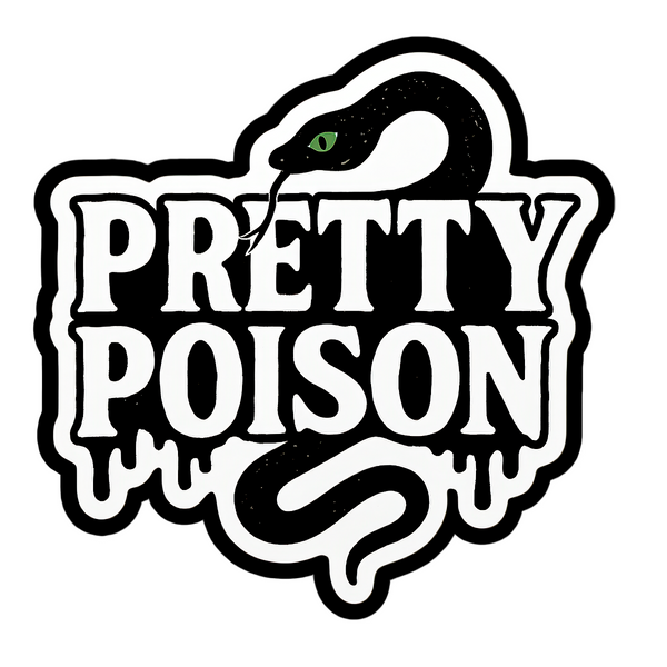 Pretty Poison Snake Sticker - 4" BOPP Goth Grunge Decal - Alt Vinyl