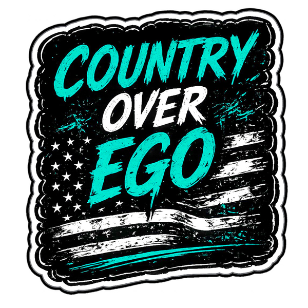 Country Over Ego Sticker 4" BOPP Waterproof Vinyl Car Decal USA Graphic