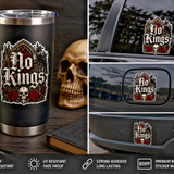 No Kings Sticker 4" BOPP Waterproof Gothic Raven Skull Car Decal