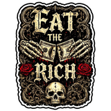 Eat The Rich Sticker 4" BOPP Waterproof Gothic Skull Car Laptop Decal