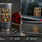 Eat The Rich Sticker 4" BOPP Waterproof Gothic Skull Car Laptop Decal