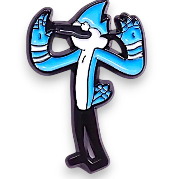 Mordecai Cartoon Enamel Pin Funny Blue Jay Retro TV Show Badge