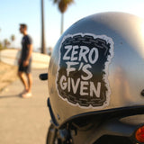 Zero F's Given Sticker - 4" BOPP Chain Grunge Decal - Alt Edgy Vinyl
