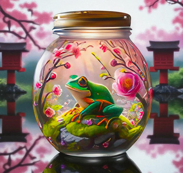 6" Fantasy Frog Terrarium Jar Decor – Cute Nature Garden Glass Ornament Gift