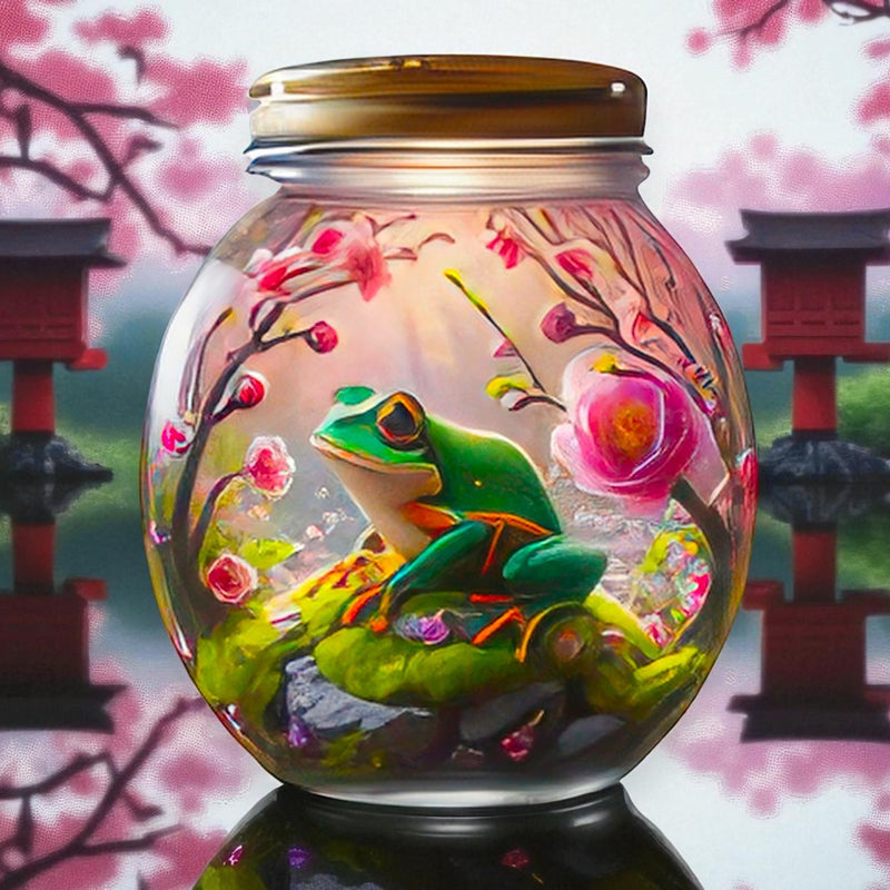 6" Fantasy Frog Terrarium Jar Decor – Cute Nature Garden Glass Ornament Gift