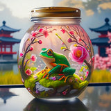 6" Fantasy Frog Terrarium Jar Decor – Cute Nature Garden Glass Ornament Gift