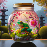 6" Fantasy Frog Terrarium Jar Decor – Cute Nature Garden Glass Ornament Gift