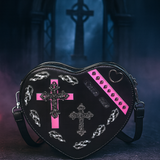 Heart Shape Gothic PU Leather Shoulder Crossbody Bag for Women