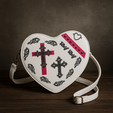 Heart Shape Gothic PU Leather Shoulder Crossbody Bag for Women