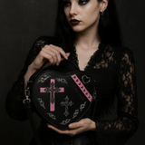 Heart Shape Gothic PU Leather Shoulder Crossbody Bag for Women