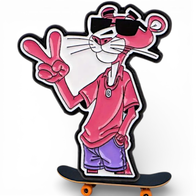 Retro Pink Panther Enamel Lapel Pin - Cartoon Character Badge for Collectors