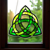 Celtic Knot Green 8 Inch Acrylic Suncatcher Stained Glass Home Decor