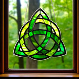 Celtic Knot Green 8 Inch Acrylic Suncatcher Stained Glass Home Decor