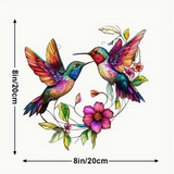 "Stained Glass-Style Acrylic Hummingbird Suncatcher - Vibrant 8in Window Decor"