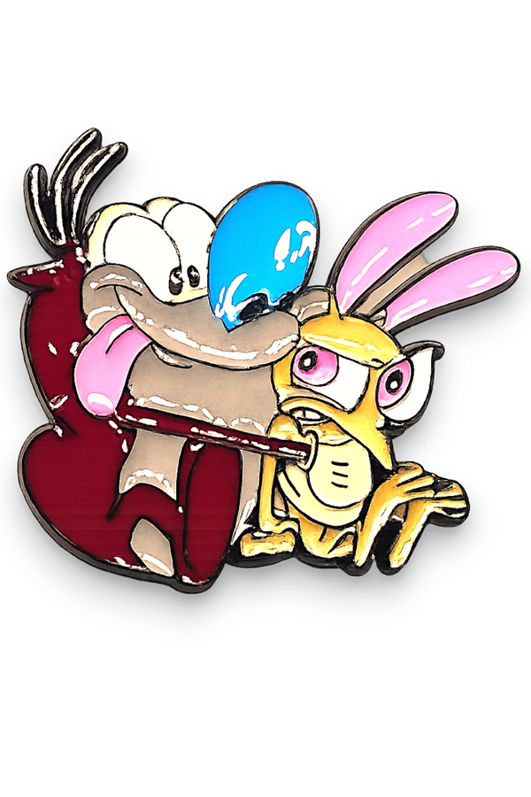 Ren & Stimpy Enamel Pin – Retro Cartoon Collectible Badge for Fans