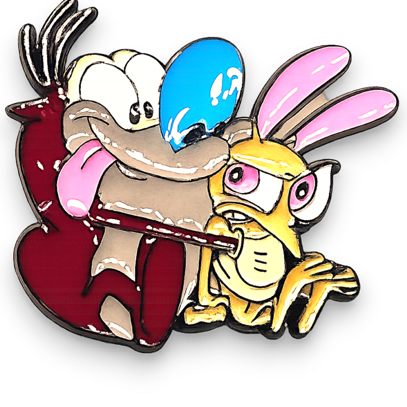 Ren & Stimpy Enamel Pin – Retro Cartoon Collectible Badge for Fans