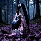 Gothic Raven Crow Sling Bag 15" Crossbody Chest Backpack with Pockets for Travel