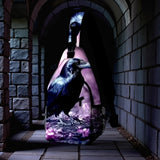Gothic Raven Crow Sling Bag 15" Crossbody Chest Backpack with Pockets for Travel
