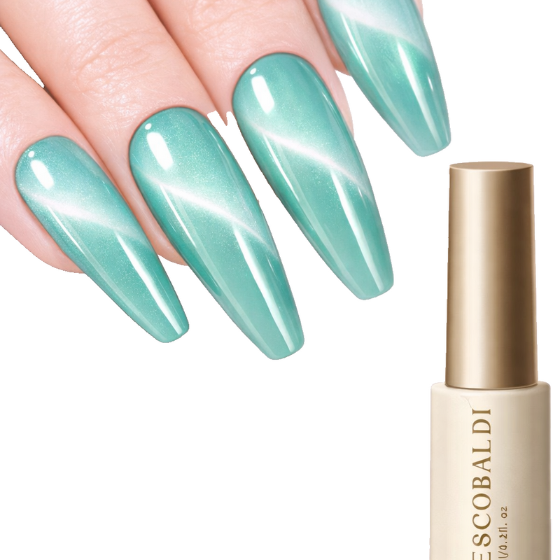 Cat Eye Gel Polish Mint Teal Green Magnetic UV LED Soak Off Frescobaldi 6ml