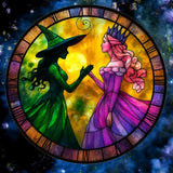 Witch Princess Suncatcher 8” Faux Stained Glass Gothic Fantasy Window Decor