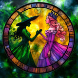 Witch Princess Suncatcher 8” Faux Stained Glass Gothic Fantasy Window Decor