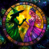 Witch Princess Suncatcher 8” Faux Stained Glass Gothic Fantasy Window Decor