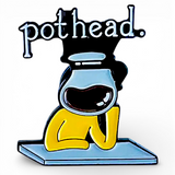Funny Coffee Pot Head Enamel Pin – Humor Lapel Badge for Coffee Lovers