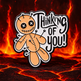 Thinking of You Voodoo Doll Enamel Pin Funny Lapel Backpack Jacket Goth Gift