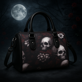 Women's Red Skull Floral Crossbody Handbag Gothic Purse Satchel Shoulder Bag