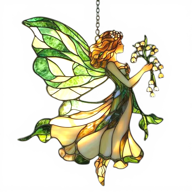 Fairy Lily of the Valley Acrylic Suncatcher Window Hanging Fantasy Decor 8” Gift