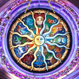 Zodiac Sun & Moon Wall/Window Decor – 8" Astrology Window Panel
