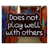 Does Not Play Well With Others Enamel Pin Funny Sarcastic Goth Badge