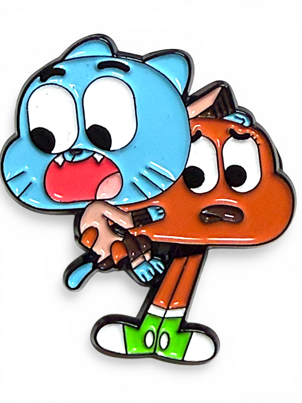 Gumball and Darwin Enamel Pin - Cute Cartoon Duo Collectible Gift for Fans