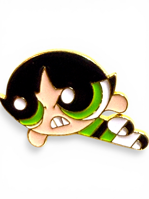 Power Puff Girl Buttercup Enamel Pin Humor Meme Lapel Pin Jacket Backpack