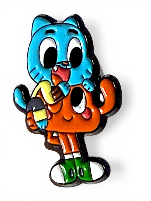 Gumball and Darwin Enamel Pin Cute Cartoon Duo Collectible Multicolor Accessory