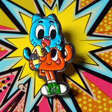 Gumball and Darwin Enamel Pin Cute Cartoon Duo Collectible Multicolor Accessory