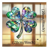 Acrylic Stained Glass Shamrock Suncatcher 2D Flat 8in Irish Window Hanging