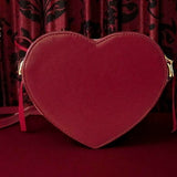Red Heart Crossbody Purse Gothic Lolita Bow Bag Adjustable Strap Gift for Her