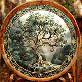 Tree of Life Wall Art – 8" Flat Acrylic Decor with Celtic Frame – Mystical