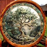 Tree of Life Wall Art – 8" Flat Acrylic Decor with Celtic Frame – Mystical