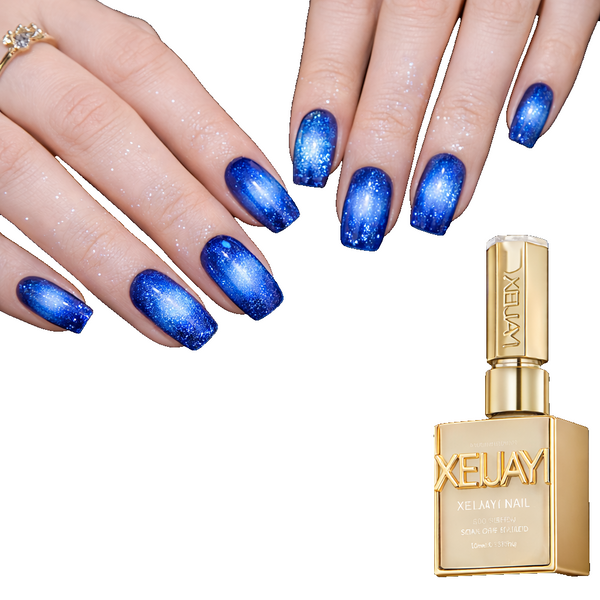 Blue Cat Eye Gel Nail Polish Magnetic Glitter Soak Off UV LED