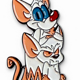 Pinky & Brain Inspired Enamel Pin Cartoon Lab Mice Brooch Backpack Hat Jacket