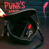 Punk Heart Crossbody Bag Women's Gothic Faux Leather Purse with Studs