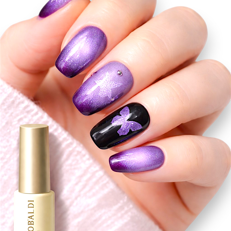 Cat Eye Gel Polish Violet Purple Glitter Magnetic UV LED Soak Off Frescobaldi