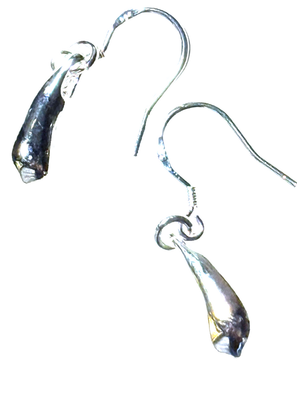 Sterling Silver Teardrop Drop Dangle Earrings Polished Minimalist 1”