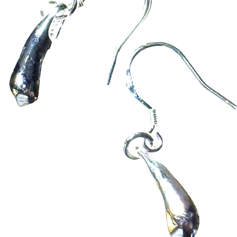 Sterling Silver Teardrop Drop Dangle Earrings Polished Minimalist 1”