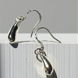 Sterling Silver Teardrop Drop Dangle Earrings Polished Minimalist 1”