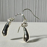 Sterling Silver Teardrop Drop Dangle Earrings Polished Minimalist 1”