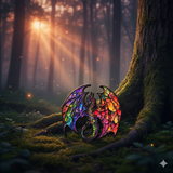 Colorful Dragon Enamel Pin Stained Glass Gothic Punk Brooch for Jackets Bags